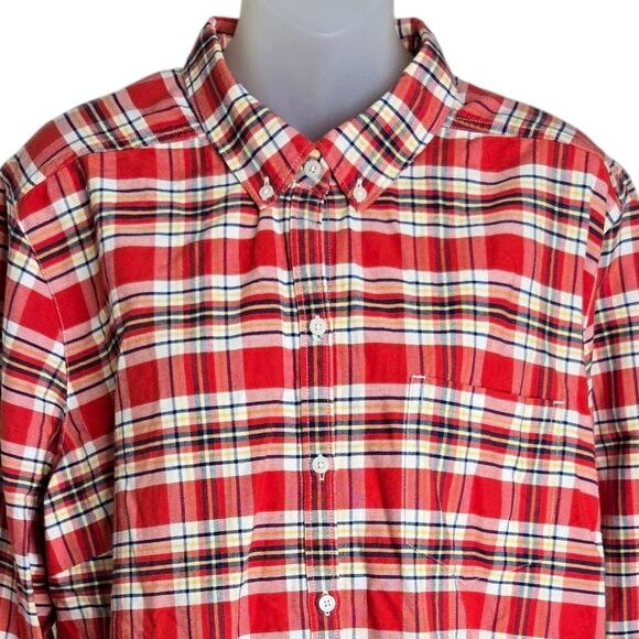 Eddie Bauer Womens Plaid Shirt 2XL Button Down Red Blue‎ Pockets 100% Cotton - Picture 3 of 10